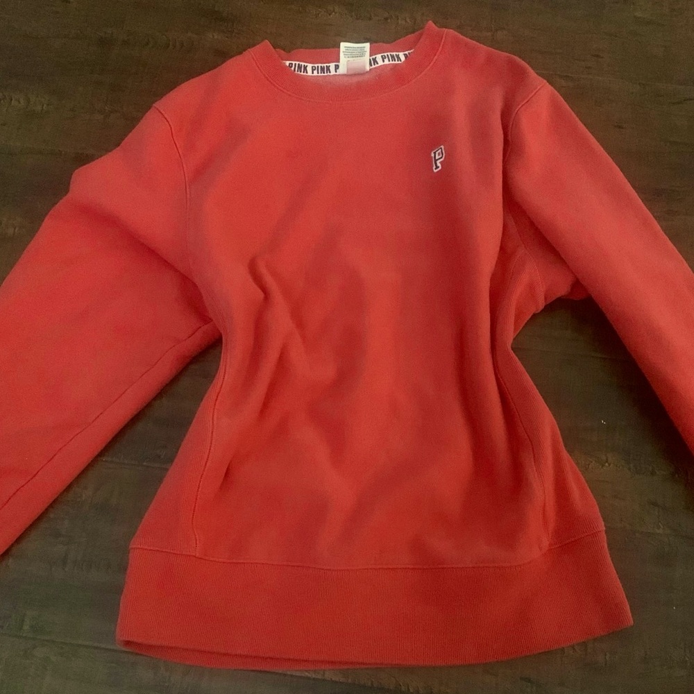 PINK brand orange thick sweatshirt